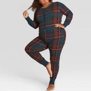 Hearth & Hand Magnolia One Piece Pajama Suit Plaid Size XL Christmas
